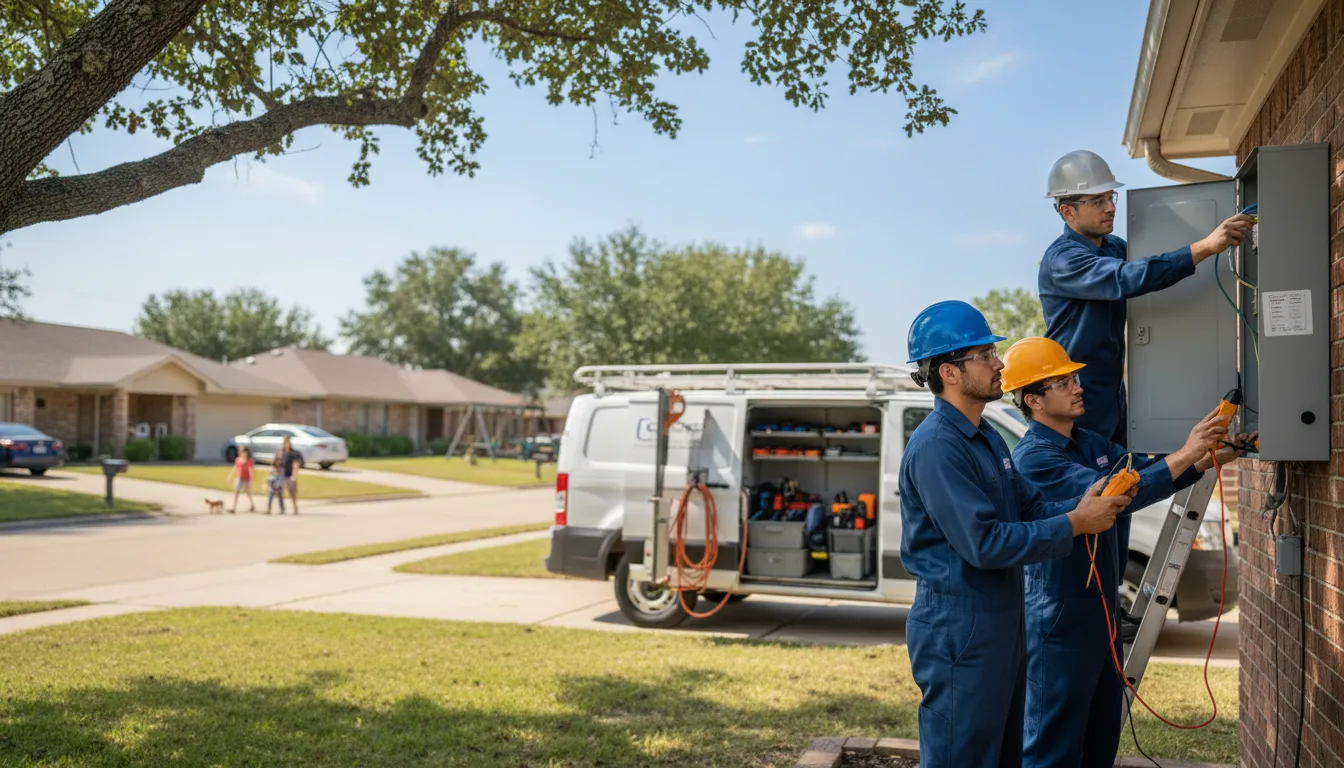 Certified electrician providing emergency electrical services in Reklaw, TX